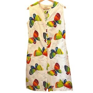 Vintage Flutterbye Shift Dress Rainbow Butterfly Mod Psychedelic Kitschy